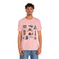 Unisex Jersey Short Sleeve Tee with Charlotte, North Carolina NC landmarks print