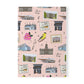 Paperback notebook with Iowa City, Iowa IA landmarks in blush 150 lined pages