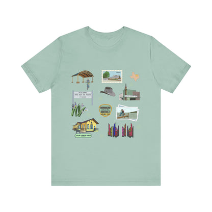 Unisex Jersey Short Sleeve Tee with Garland, Texas TX landmarks print