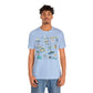 Unisex Jersey Short Sleeve Tee with Navarre Beach, FL landmarks print