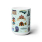 Ceramic Mug 15oz with Charlotte, North Carolina NC in patina