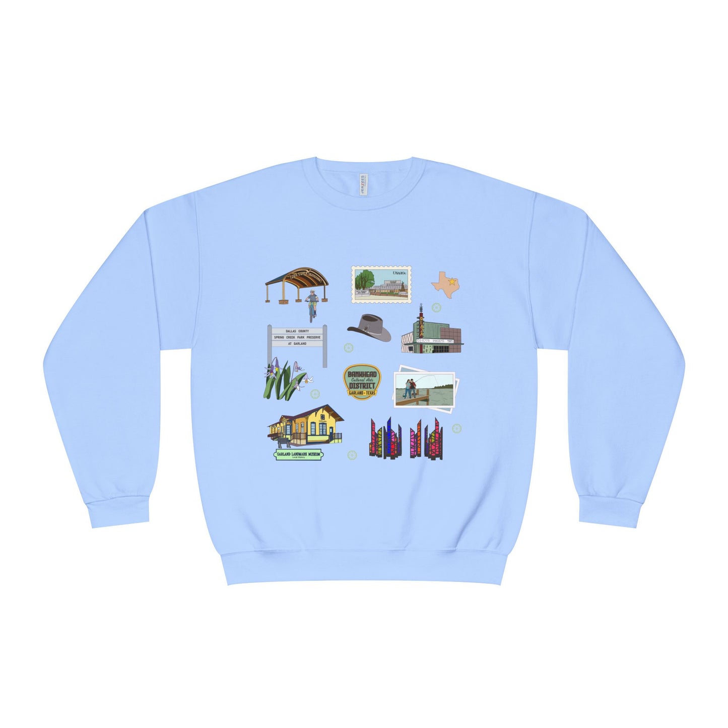 Unisex NuBlend® Crewneck Sweatshirt with Garland, Texas TX in assorted colors