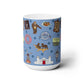 Ceramic Mug 15oz with Helen, GA in blue