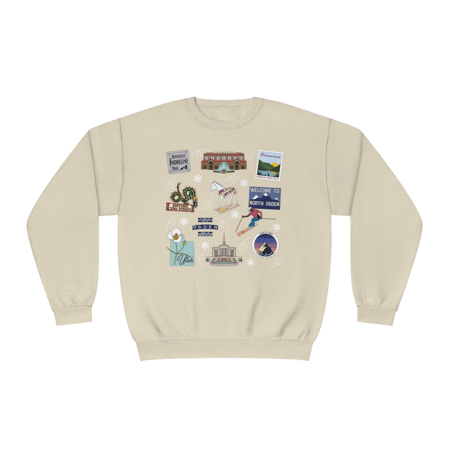 Unisex NuBlend® Crewneck Sweatshirt with Ogden, UT in assorted colors