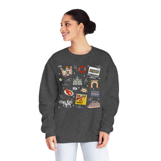 Unisex NuBlend® Crewneck Sweatshirt with New Orleans, LA in assorted colors