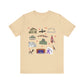Unisex Jersey Short Sleeve Tee with Janesville, Wisconsin WI landmarks print