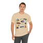 Unisex Jersey Short Sleeve Tee with Asheville, North Carolina NC landmarks print