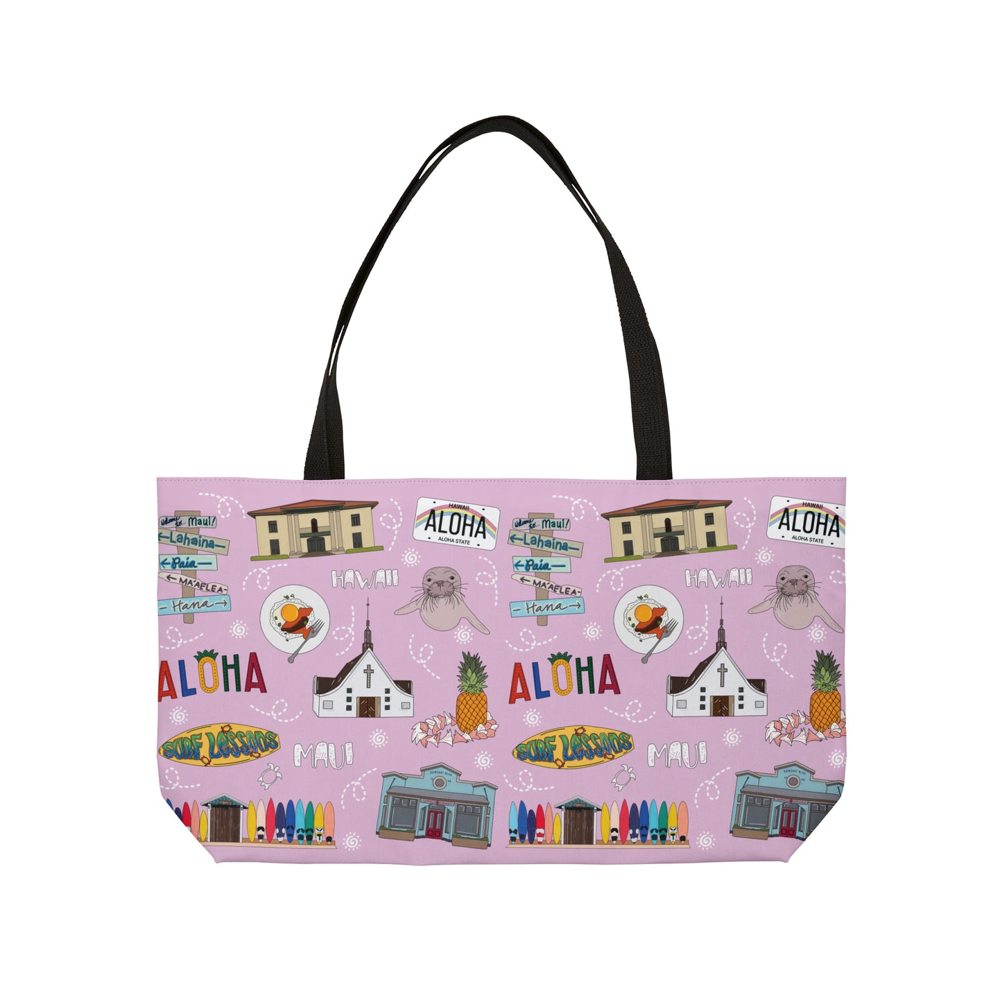 Tote Bag with Maui, HI in pink