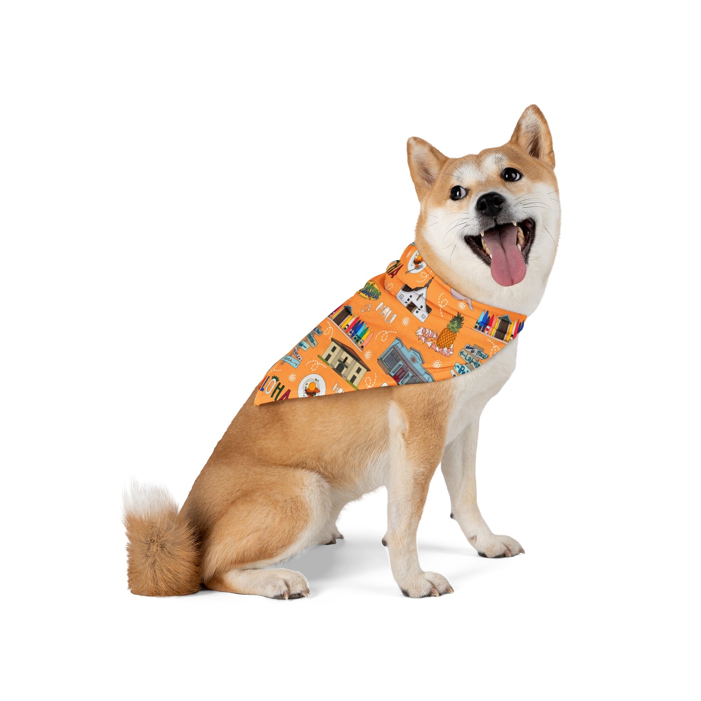 Pet Bandana with Maui, HI in orange