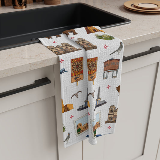 Kitchen Towel with Santa Fe, New Mexico NM in white