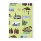 Paperback notebook with Garland, Texas TX landmarks in avocado 150 lined pages