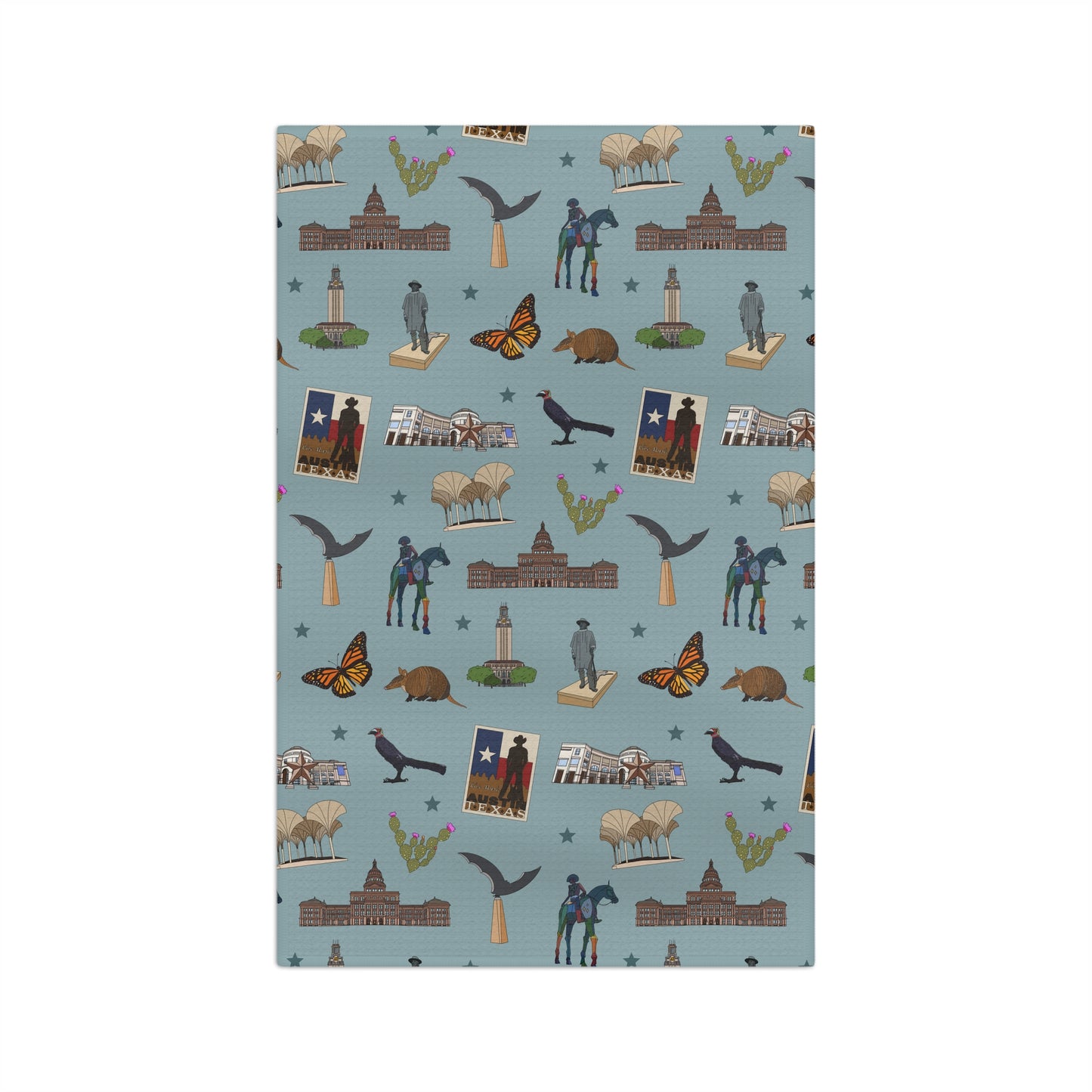 Kitchen Towel with Austin, Texas TX in mist veil