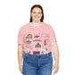 Unisex Jersey Short Sleeve Tee with Janesville, Wisconsin WI landmarks print