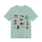 Unisex Jersey Short Sleeve Tee with Charlotte, North Carolina NC landmarks print