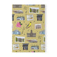 Paperback notebook with Iowa City, Iowa IA landmarks in mustard 150 lined pages