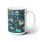 Ceramic Mug 15oz with Navarre Beach, FL in navy