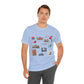 Unisex Jersey Short Sleeve Tee with Chicago, Illinois IL landmarks print