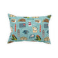 Broadcloth Pillow with Atlanta, GA in turquoise