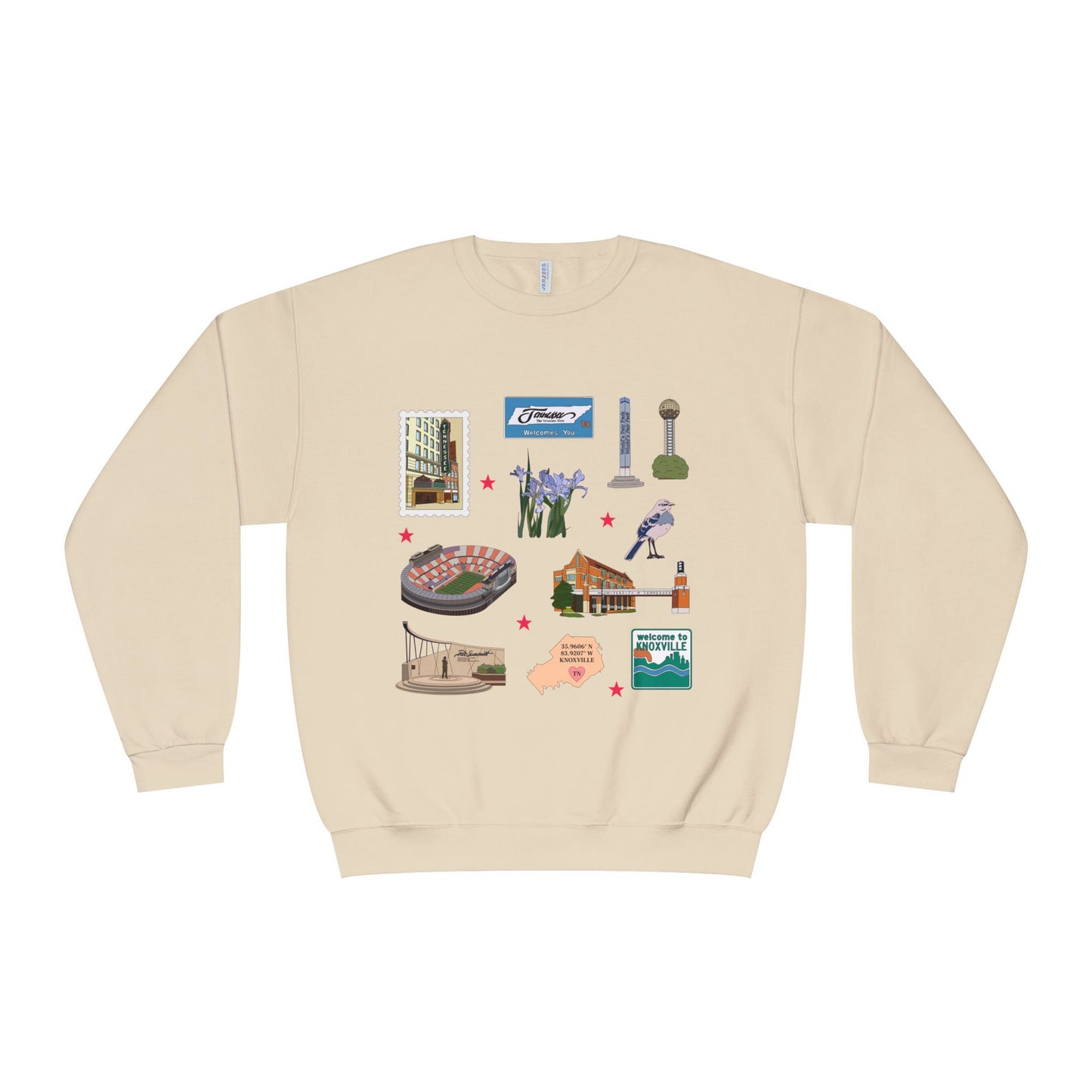 Unisex NuBlend® Crewneck Sweatshirt with Knoxville, Tennessee TN in assorted colors