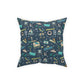 Broadcloth Pillow with Navarre Beach, FL in navy