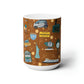 Ceramic Mug 15oz with New Jersey in brown