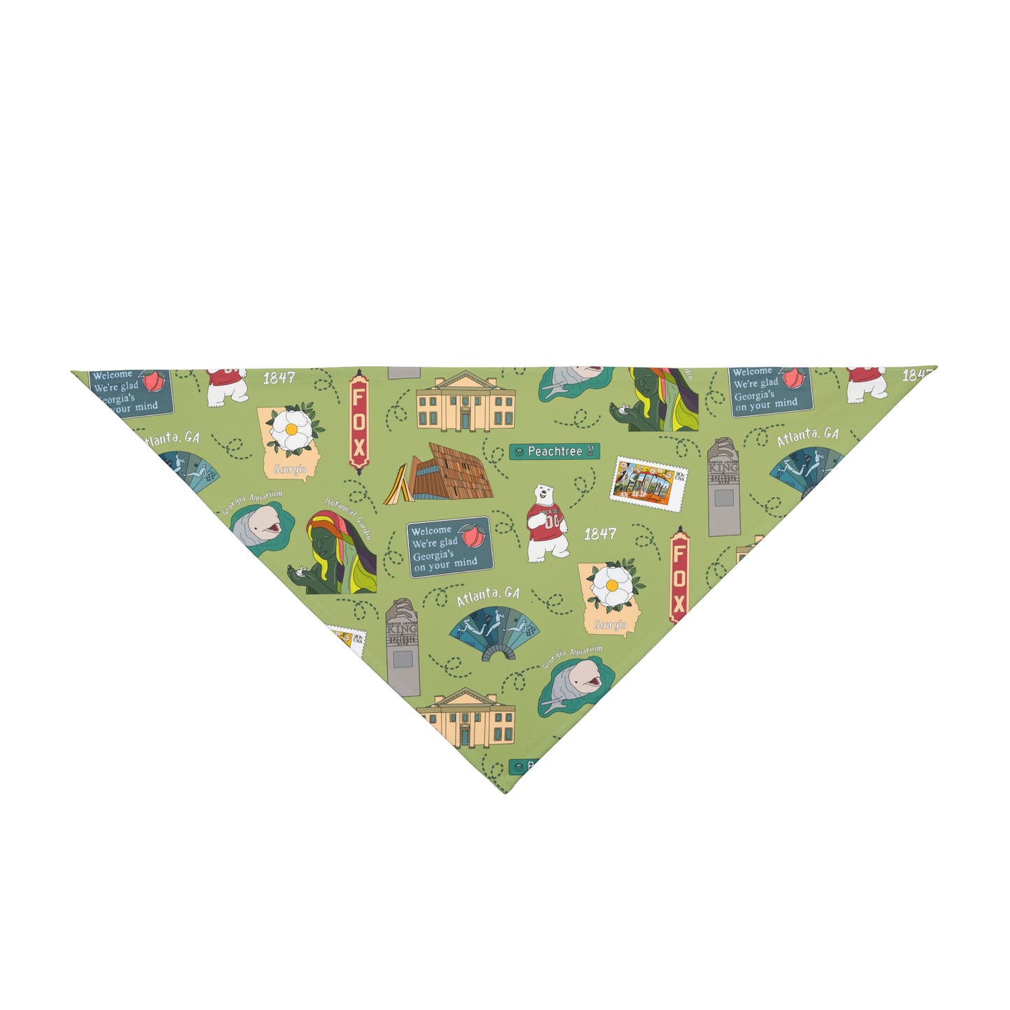 Pet Bandana with Atlanta, GA in green