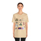 Unisex Jersey Short Sleeve Tee with Janesville, Wisconsin WI landmarks print