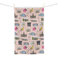 Kitchen Towel with Iowa City, Iowa IA in blush