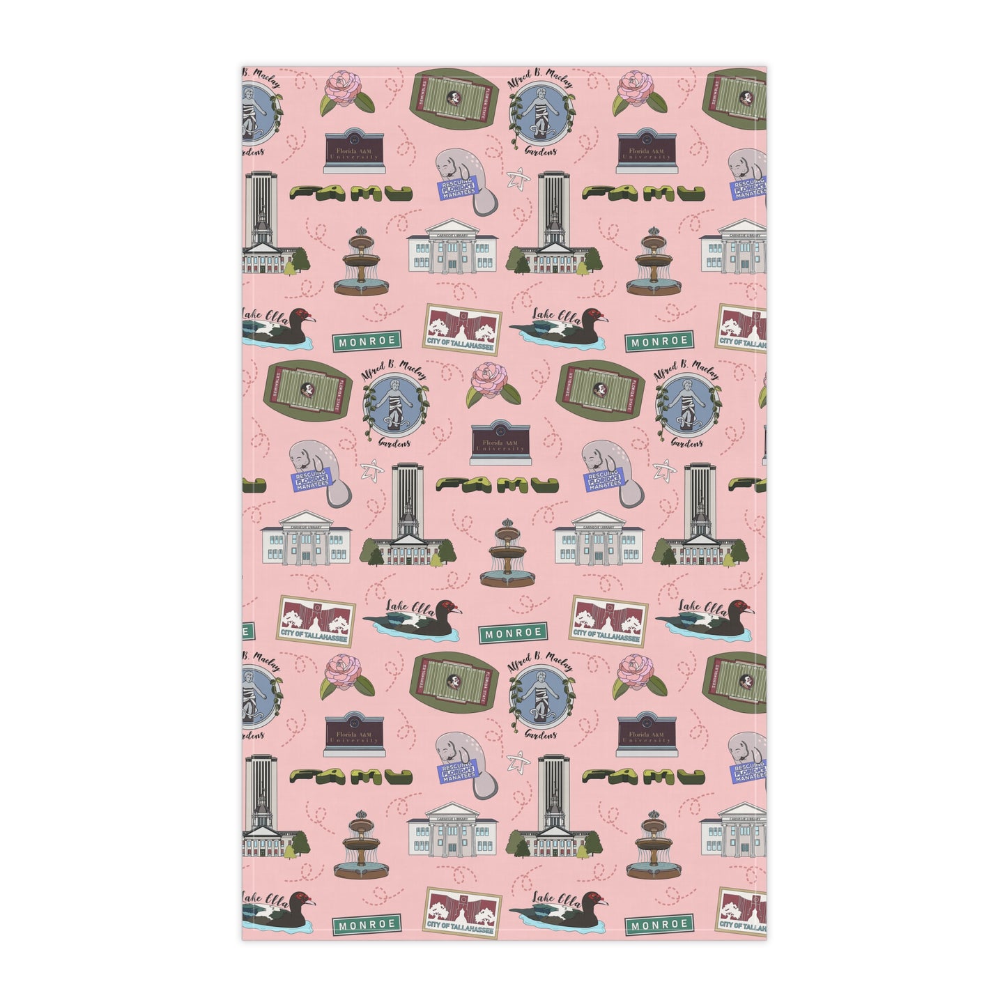 Kitchen Towel with Tallahassee, FL in pink