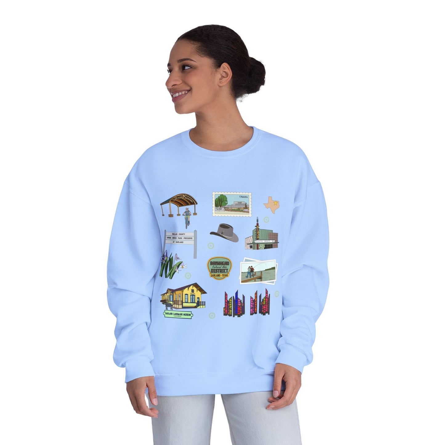 Unisex NuBlend® Crewneck Sweatshirt with Garland, Texas TX in assorted colors