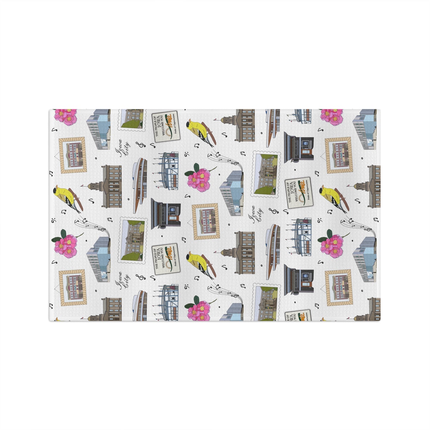 Kitchen Towel with Iowa City, Iowa IA in white