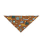 Pet Bandana with New Jersey in brown