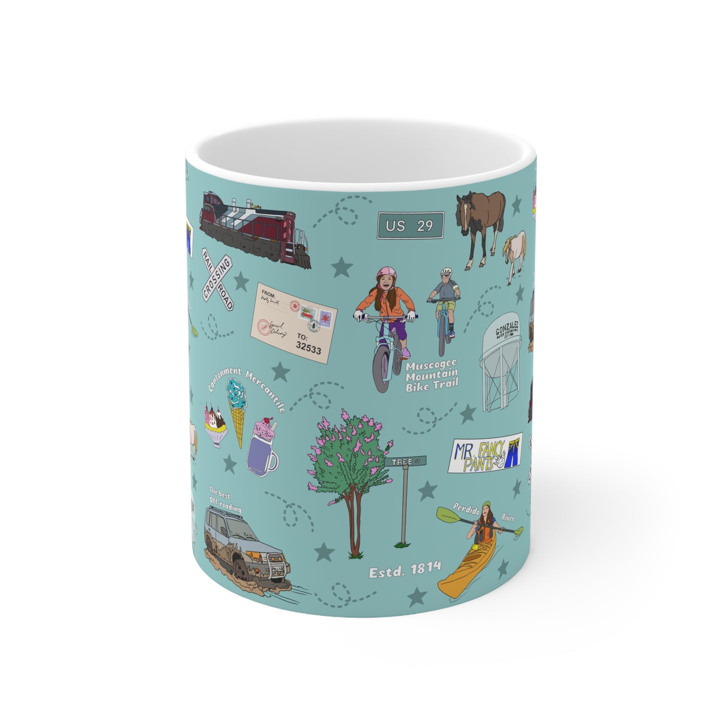 Ceramic Mug 11oz with Cantonment, FL in mint