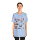 Unisex Jersey Short Sleeve Tee with Chicago, Illinois IL landmarks print