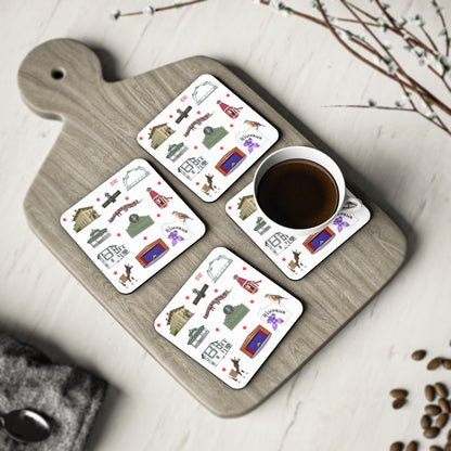 Set of 4 Ceramic Mug Coasters with Janesville, Wisconsin WI
