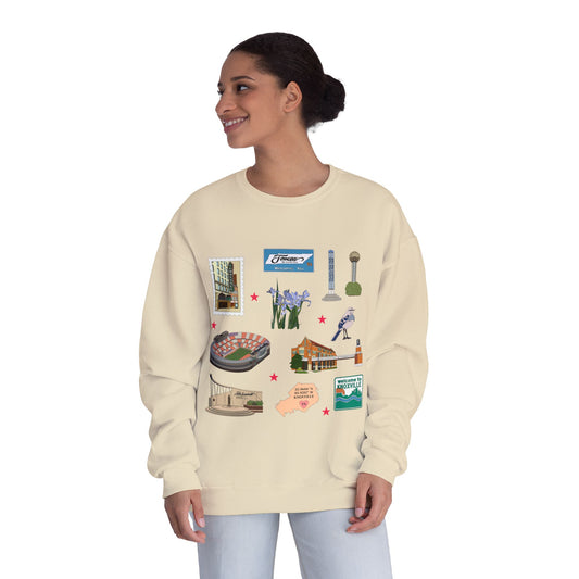 Unisex NuBlend® Crewneck Sweatshirt with Knoxville, Tennessee TN in assorted colors