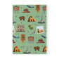 Paperback notebook with Santa Fe, New Mexico NM landmarks in green tea 150 lined pages