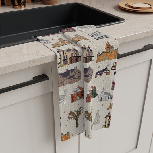 Kitchen Towel with South St. Paul, Mendota, Hastings, Hampton, Inver Grove Heights near the Minneapolis Minnesota MN in beige