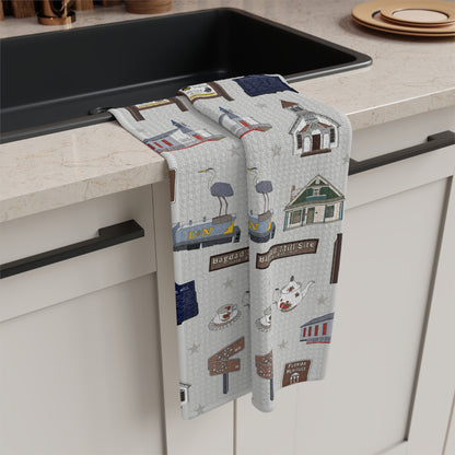 Kitchen Towel with Bagdad, Florida FL in grey