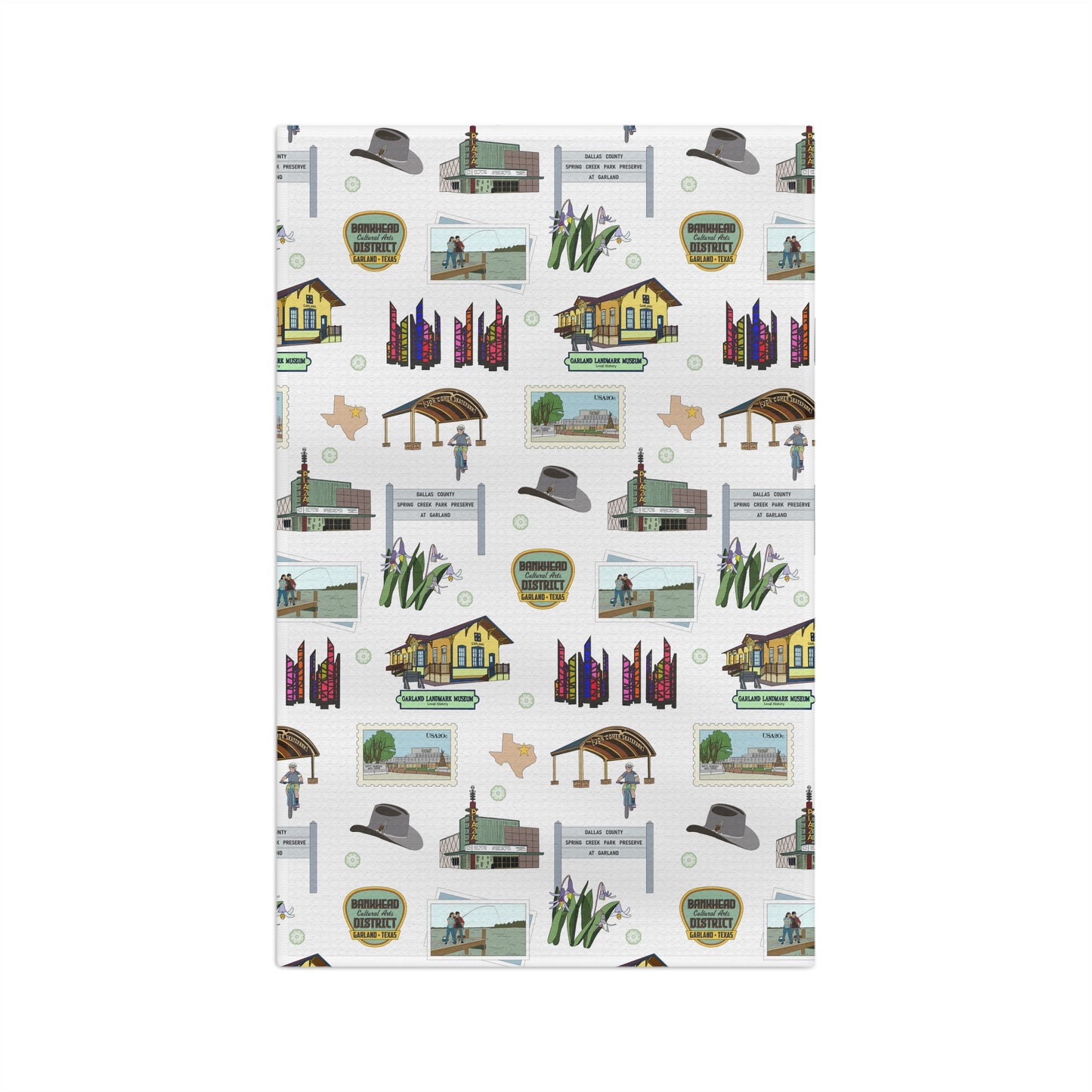 Kitchen Towel with Garland, Texas TX in white