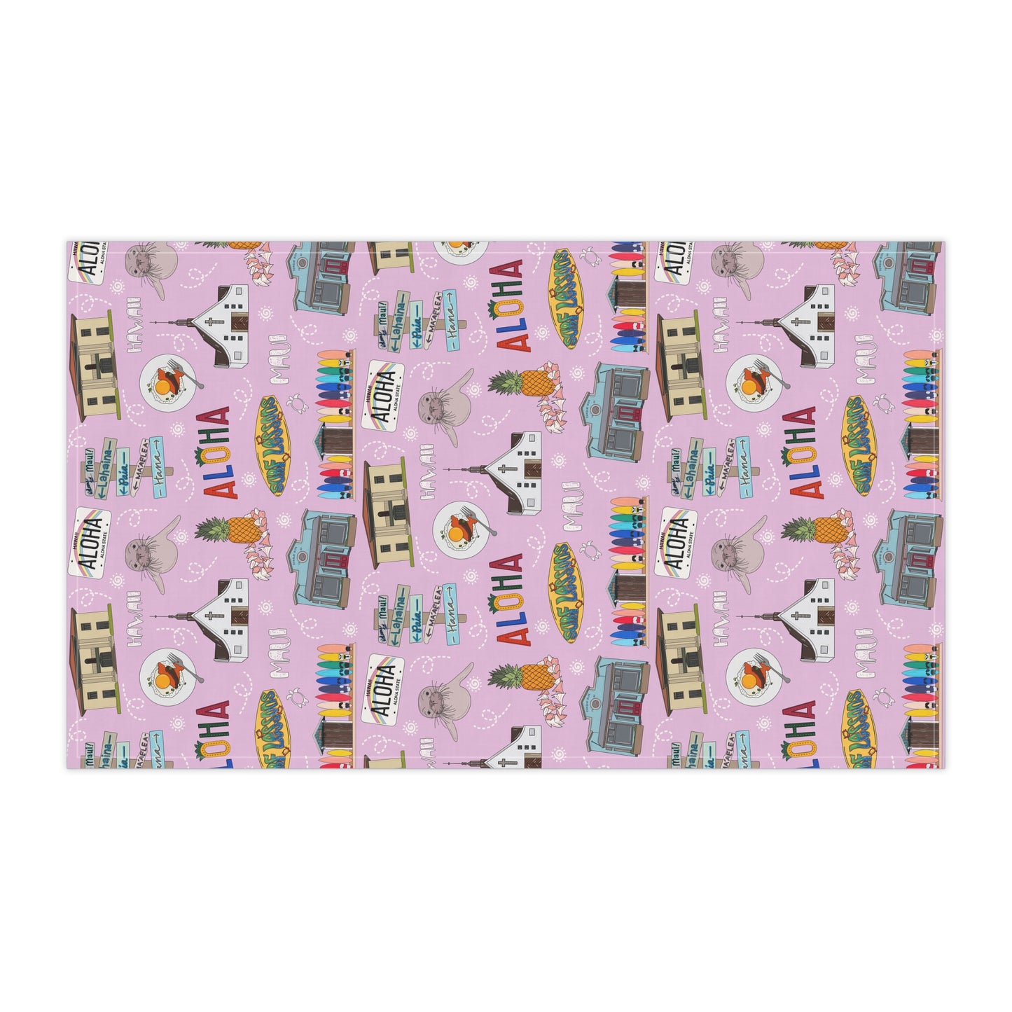 Kitchen Towel with Maui, HI in pink