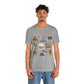 Unisex Jersey Short Sleeve Tee with Santa Fe, New Mexico NM landmarks print