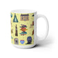Ceramic Mug 15oz with Charlotte, North Carolina NC in brass