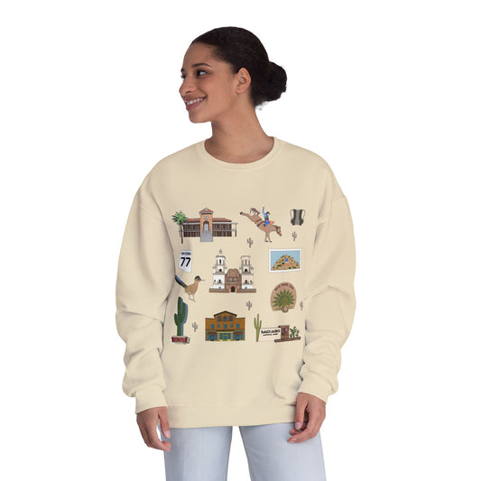 Unisex NuBlend® Crewneck Sweatshirt with Tucson, Arizona AZ in assorted colors