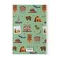 Paperback notebook with Santa Fe, New Mexico NM landmarks in green tea 150 lined pages