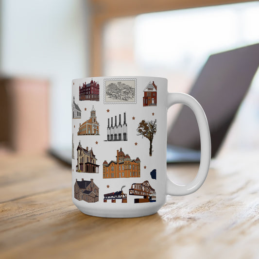 Ceramic Mug 15oz with South St. Paul, Mendota, Hastings, Hampton, Inver Grove Heights near the Minneapolis Minnesota MN in white