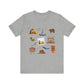 Unisex Jersey Short Sleeve Tee with Santa Fe, New Mexico NM landmarks print
