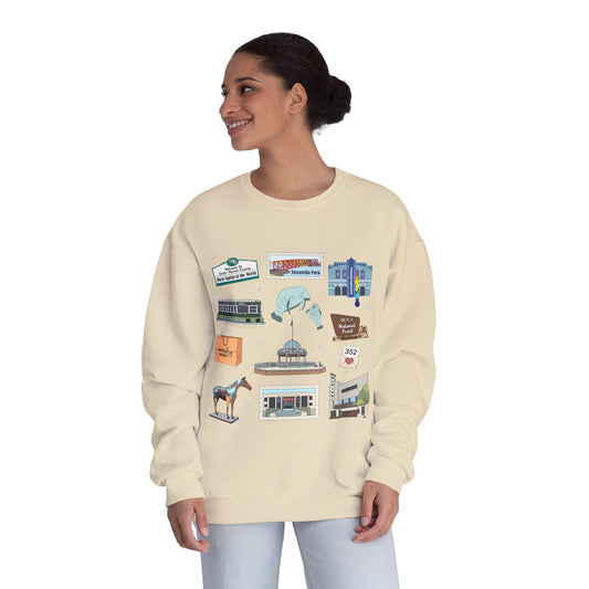 Unisex NuBlend® Crewneck Sweatshirt with Ocala, Florida FL in assorted colors