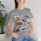 Unisex Jersey Short Sleeve Tee with Asheville, North Carolina NC landmarks print