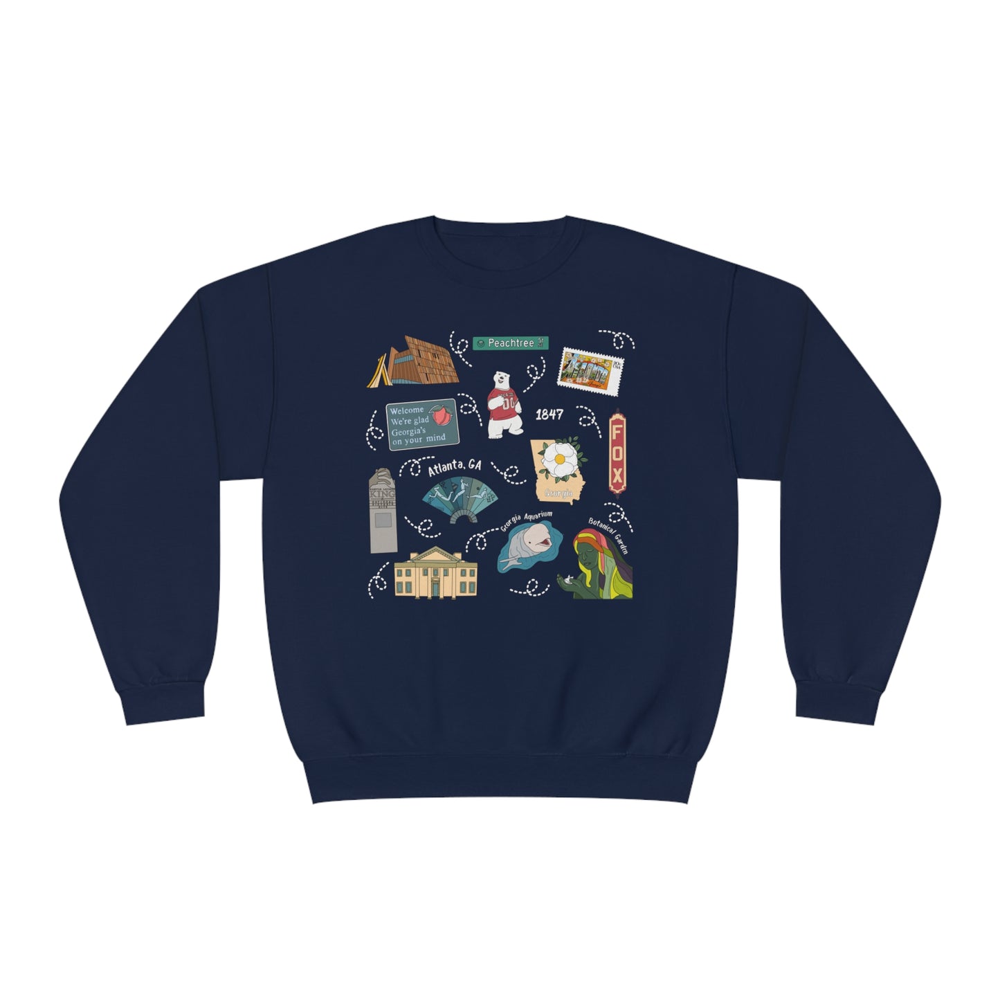 Unisex NuBlend® Crewneck Sweatshirt with Atlanta, GA in assorted colors